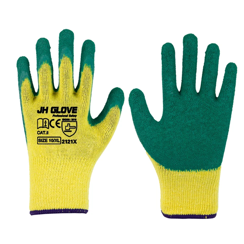 hot sell 10 Gauge Latex Crinkle Coated anti-slip waterproof Work Safety Hand Protective Gloves for Construction