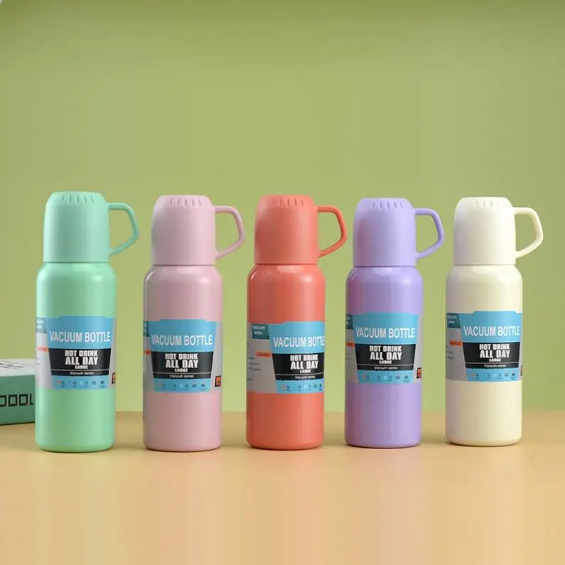 New arrivals 500 ml set Christmas gift Thermos Vacuum Flask Stainless Steel Water Bottle with 2 Cups hot and cold