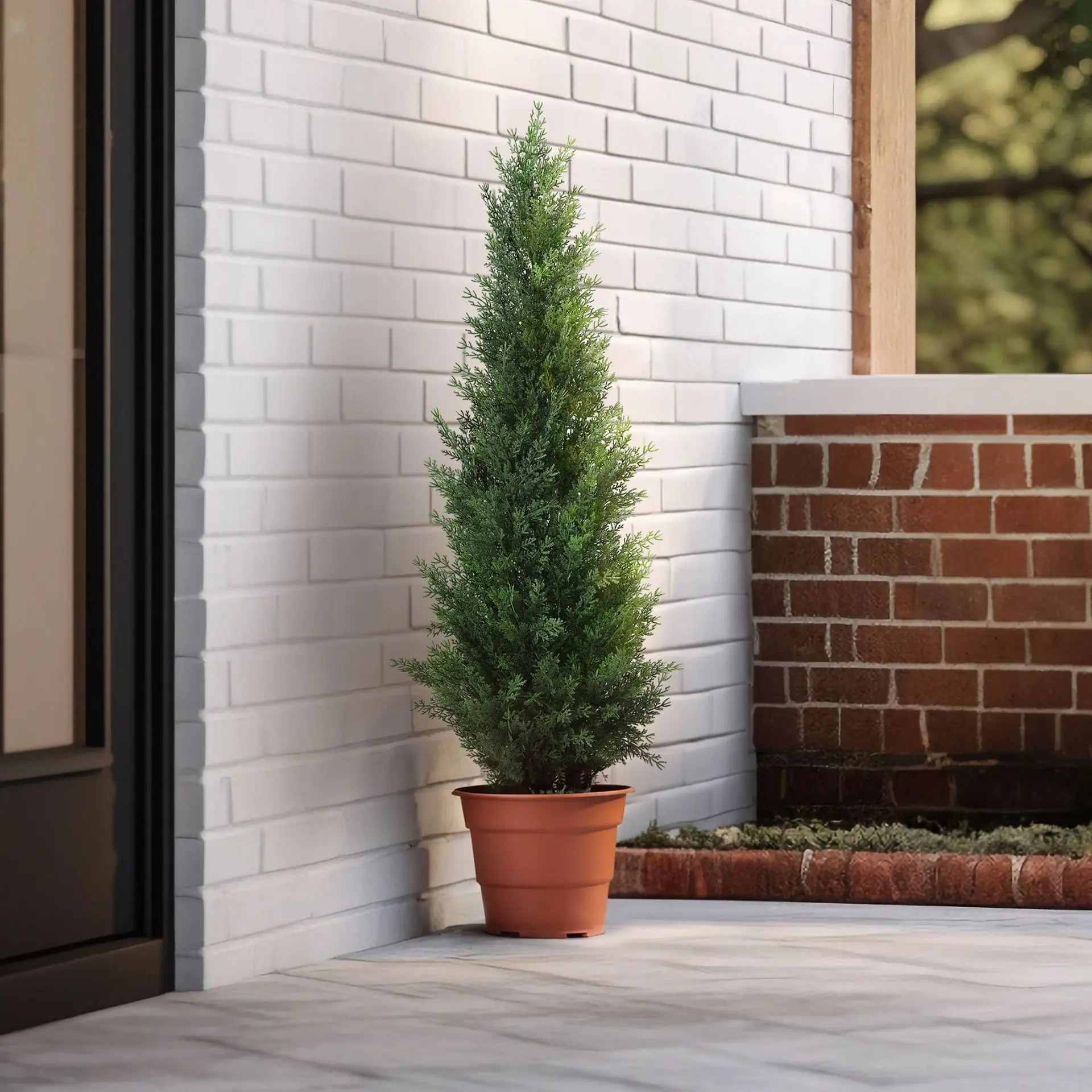 YOPIN-5030 Popular Artificial Pine and Cypress Tree Removable Greenery Christmas Shopping Malls and Hotels Window Decorations