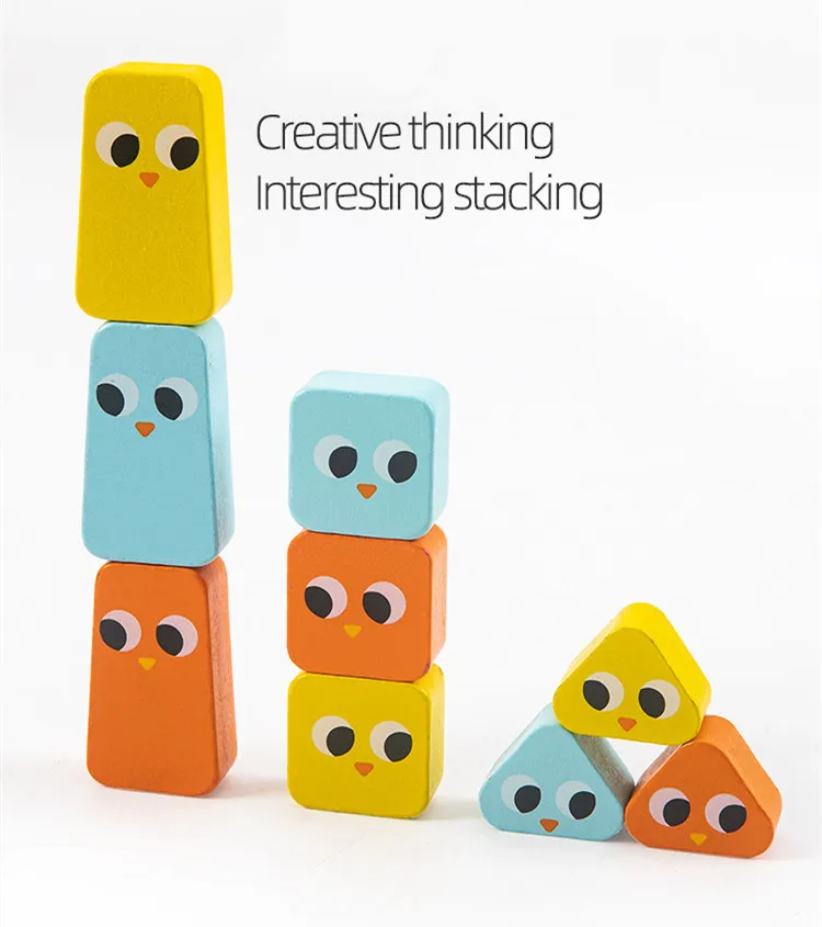 Wooden Bird Balance Stack Height Game Creative Thinking Interesting Stacking Blance Game