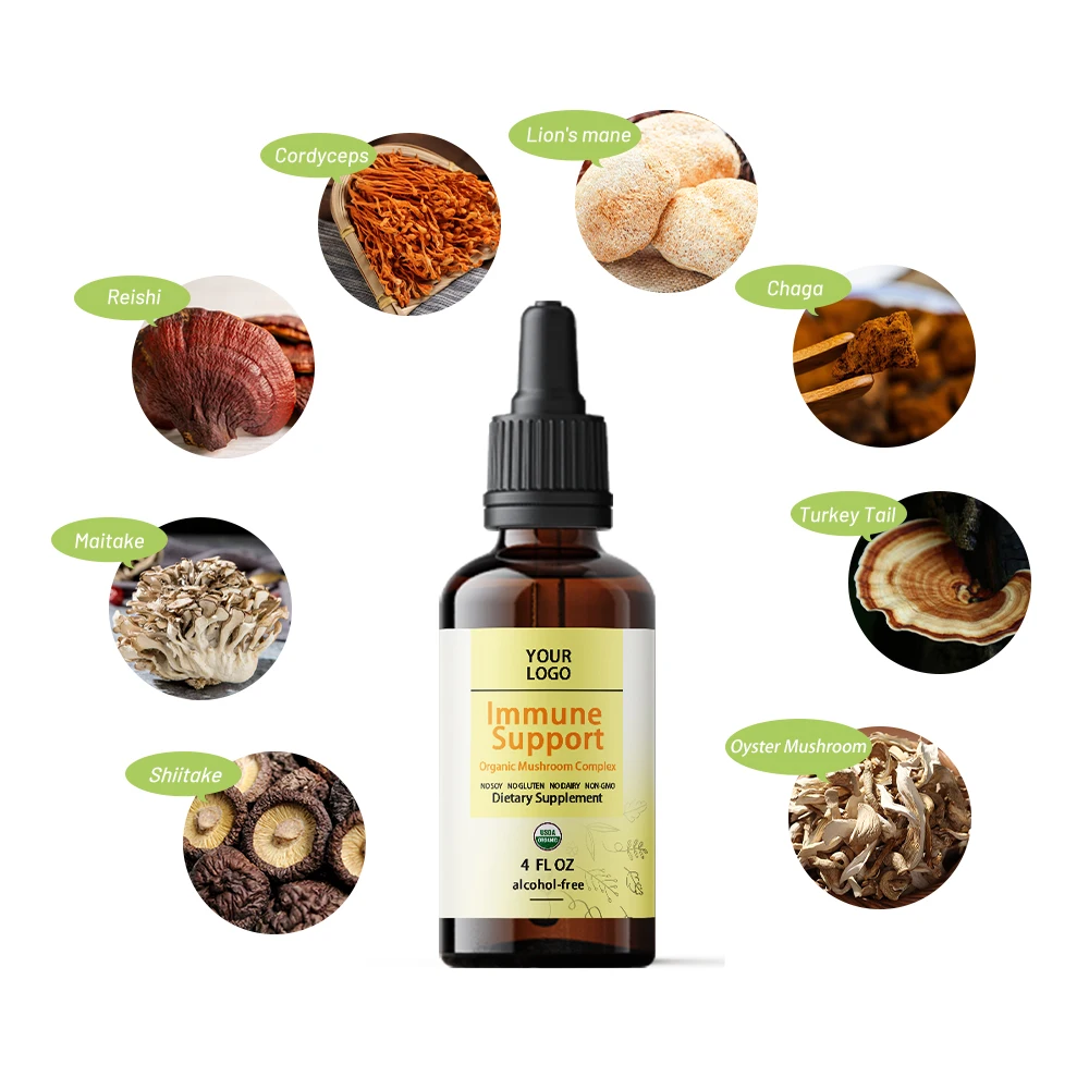 Mushroom Complex Liquid Drops Immune Support Mushroom Supplement Mushroom Medicinal Liquid Drops