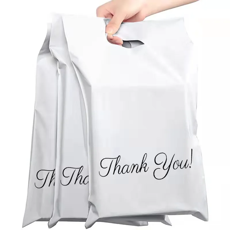 YC Courier Bags With Handle Thank You Poly Mailer Bag Custom Printed Transportation Packaging Pe Plastic Bags
