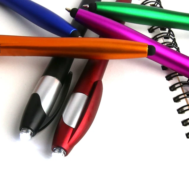 Longorgeous Multifunctional ball point pen with LED flash light blue and black light pen