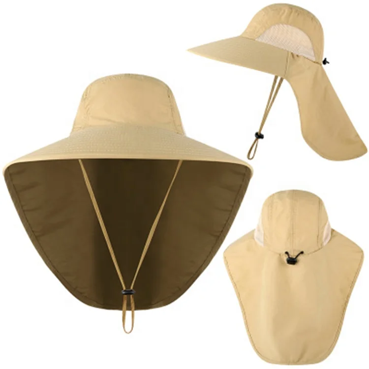 2021 Outdoor Dry Fast UV 50+ Sun Protection Fishing Flap Hat Neck Protection Cap with Big Sun Shield Mask