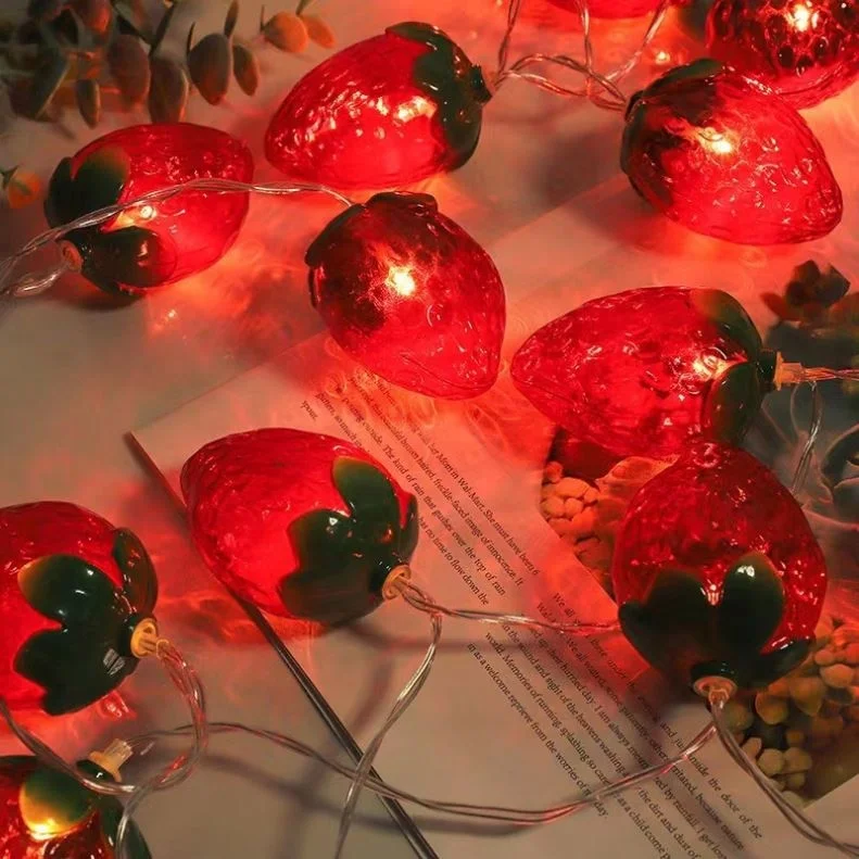 Shingel New LED strawberry lights string wedding party holiday decoration battery lights