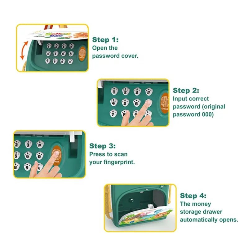 Best Gifts School Bags Money Save Box ATM Password Plastic Large Electronic Money Coin Banks Girls Boys Piggy Bank for Kids