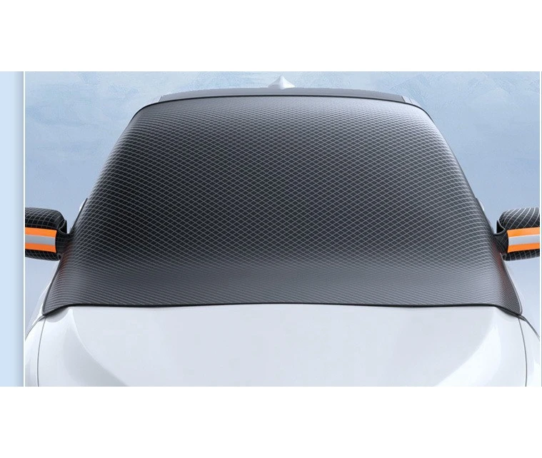Black Car Snow Shield Front Windshield Sun Shield Glass Sun Visor Thick Magnetic Snow Cover Antifreeze Half Cover