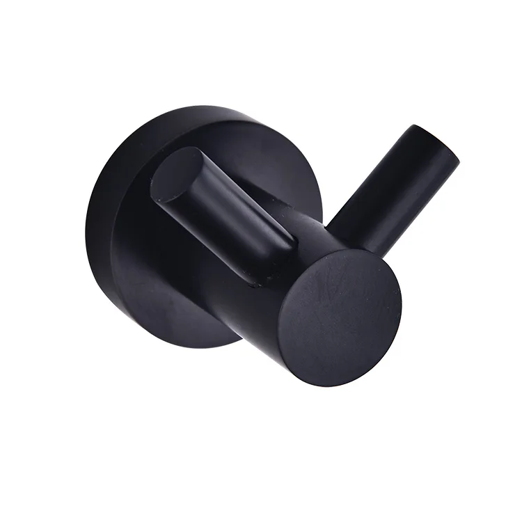 
Luxury Adhesive Brass Coat Cloth Towel Double Robe Hooks Matte Black 