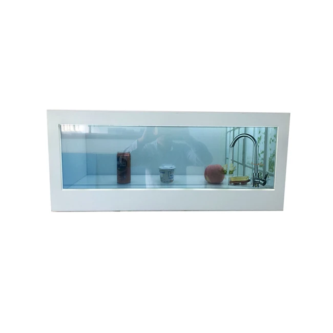 28.6 inch interactive LCD advertising transparent lcd showcase