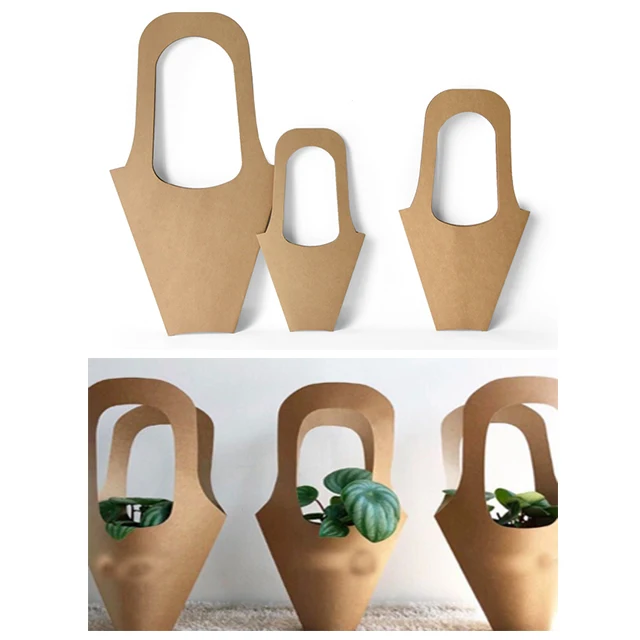 Lover Kraft Flower Paper Bag Flower Carrier Bouquet Gift Bag Custom