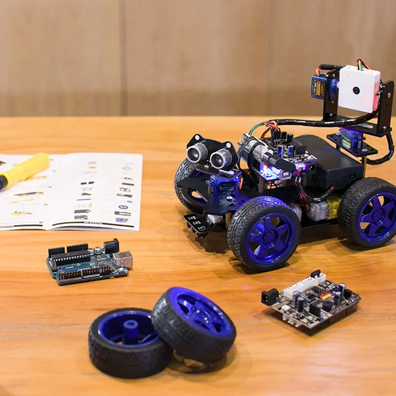 
BlueRaven Roboduino Uno R3 Smart Robot Car Kit Toy Car Robotic Kit Supports Scratch With Wifi Camera Remote Control For Arduino 