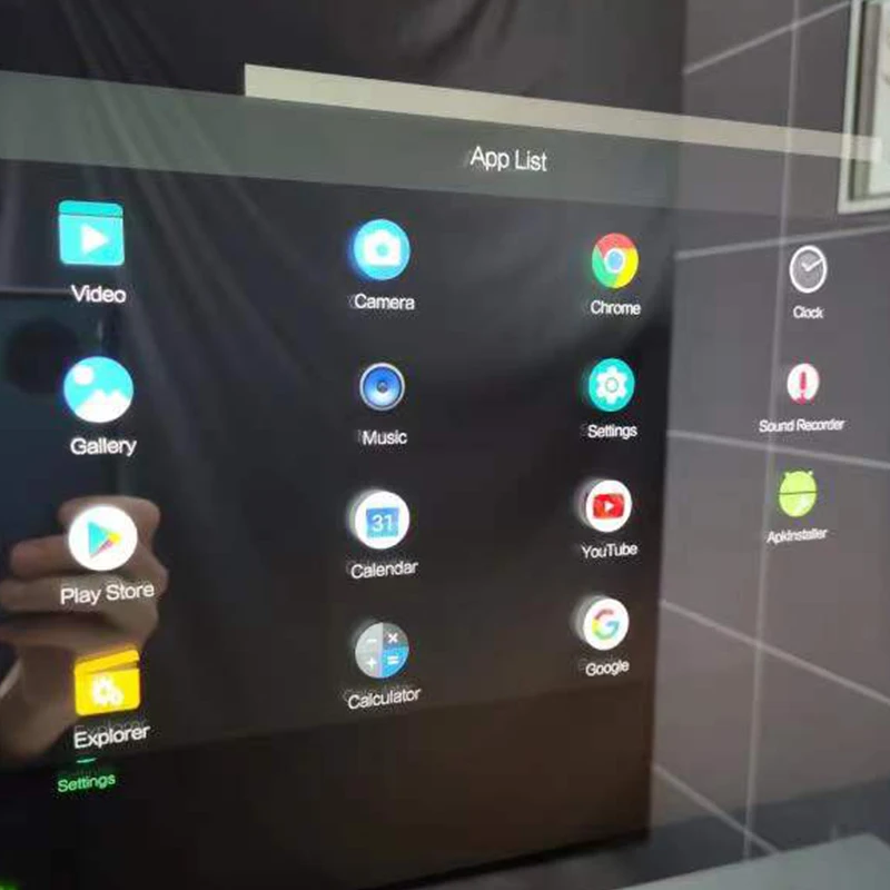 Factory wholesale LCD WiFi weather forecast news video multi-function magic android mirror with tv screen