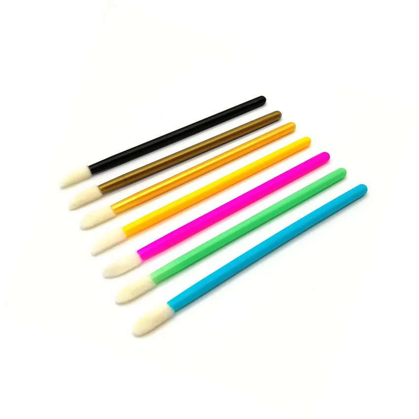 wholesale disposable lip brush mini lipstick lip gloss brush one-off flocking lip brush
