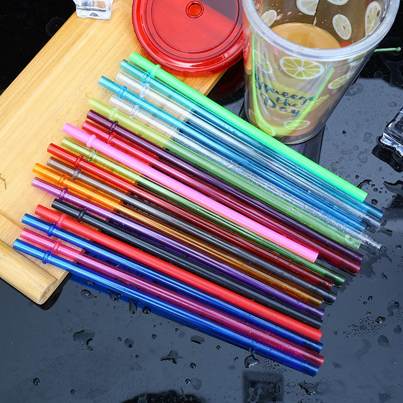 Cheapest! 26.5cm Disposable AS Colorful Plastic Straw Reusable Party Drinking for 20oz Skinny Tumbler 16oz Acrylic
