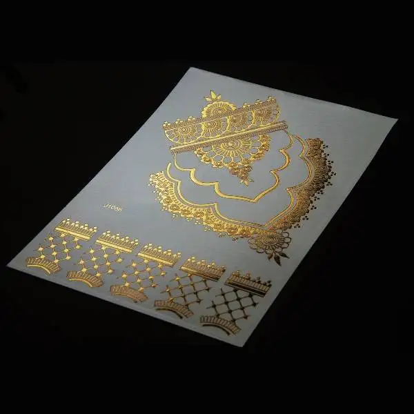 Free Samples  Party Supplies Custom Gold Temporary Gold Metallic Tattoo Sticker Waterproof Gold Tattoo Stickers
