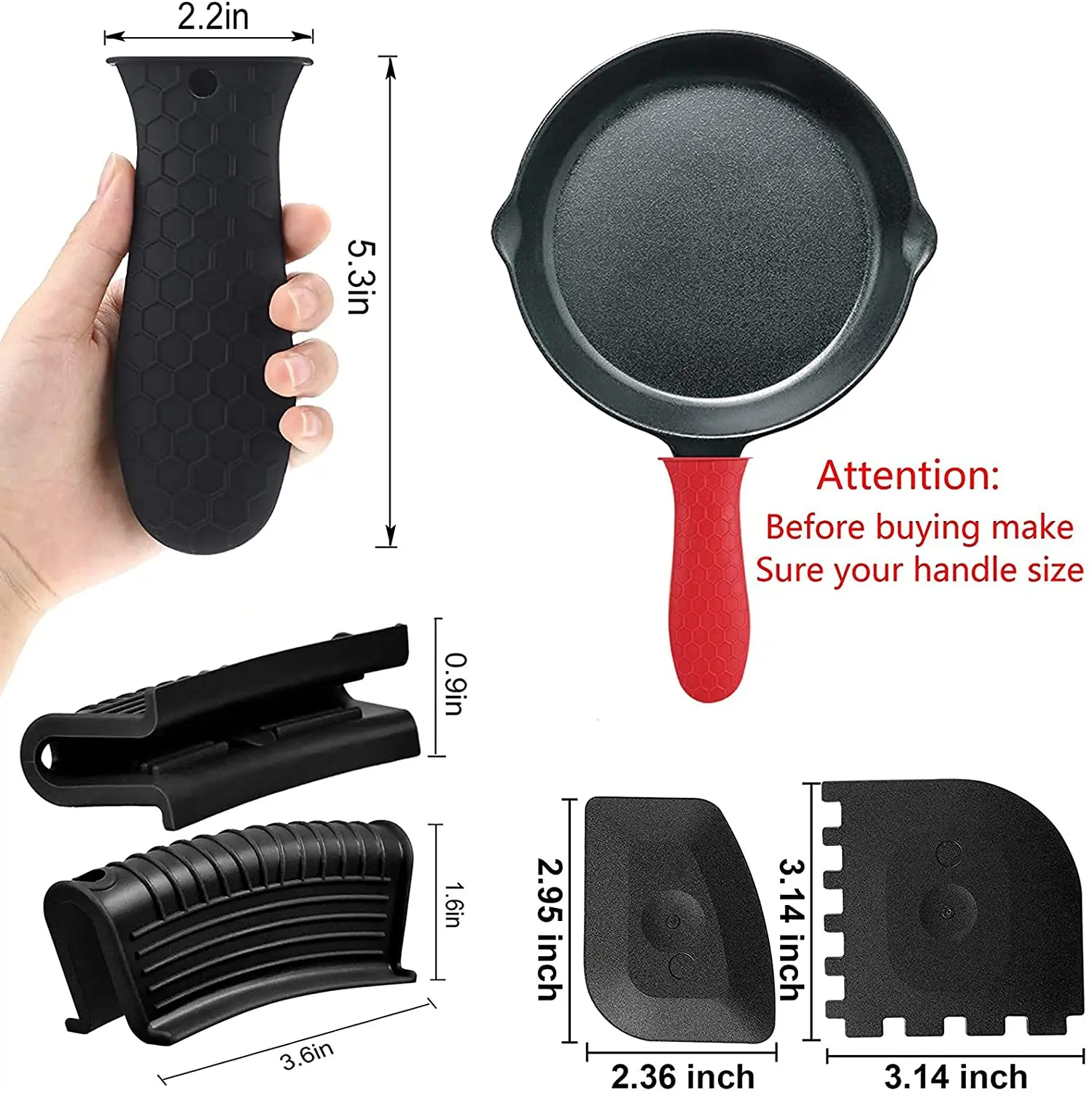 Silicone Hot Handle Holder Sleeve Grip Silicone Pot Handle Covers Cookware handle