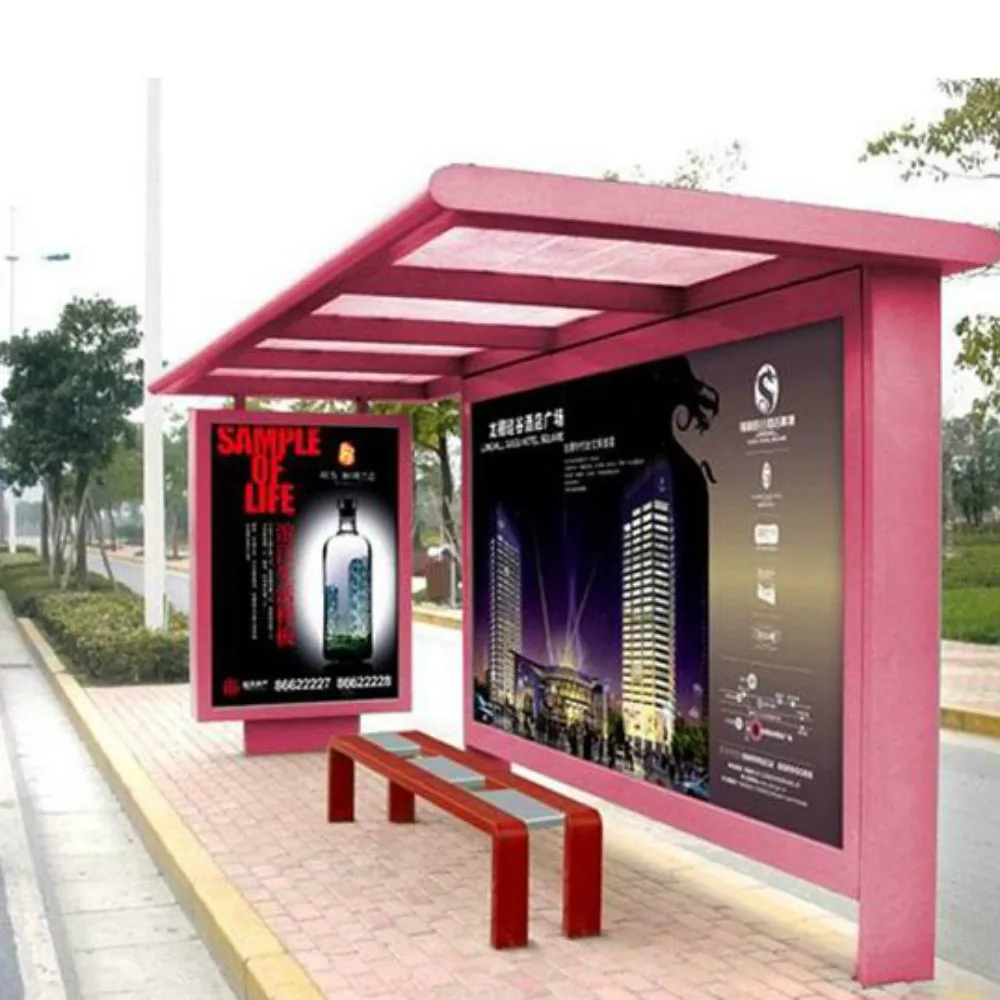 Keenhai Modern City Public Stainless Steel Bus Stop Smart Bus Shelter