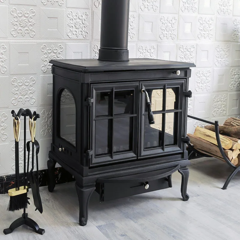 Внутреннее украшение настоящий огонь домашняя печь для отопления современный домашний отдых простой камин из чугуна независимый