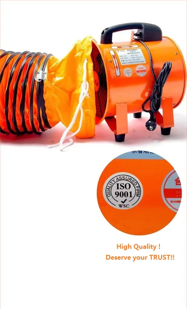 110V/220V Duct Type Portable Ventilation Fan Smoke Exhaust  Duct Axial Fan