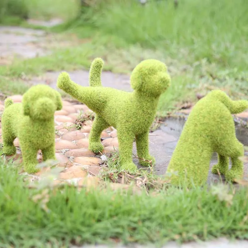 Outdoor Courtyard Lawn Green Home Decoration Garden Window Balcony Decoration Ornaments Simulation Flocking Plant dog
