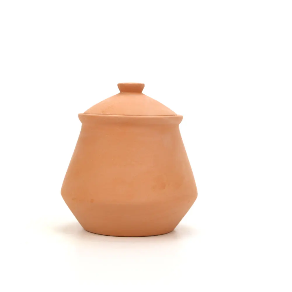 Natrual  terracotta clay yogurt pot with lid