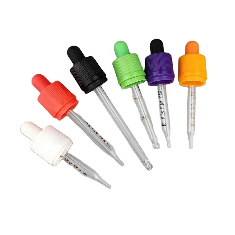 18 410 New Arrival Customized Temper Evident Essential Oil Dropper Tube With Glass Pipette