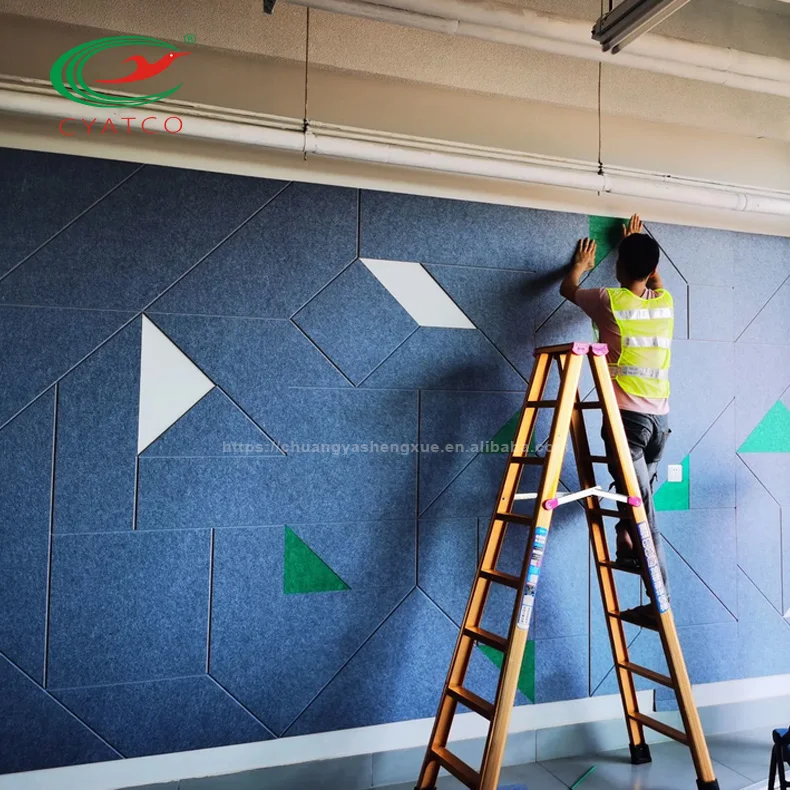 Custom color PET felt acoustic panel sound absorption polyester fiber acoustic panel for indoor decorative