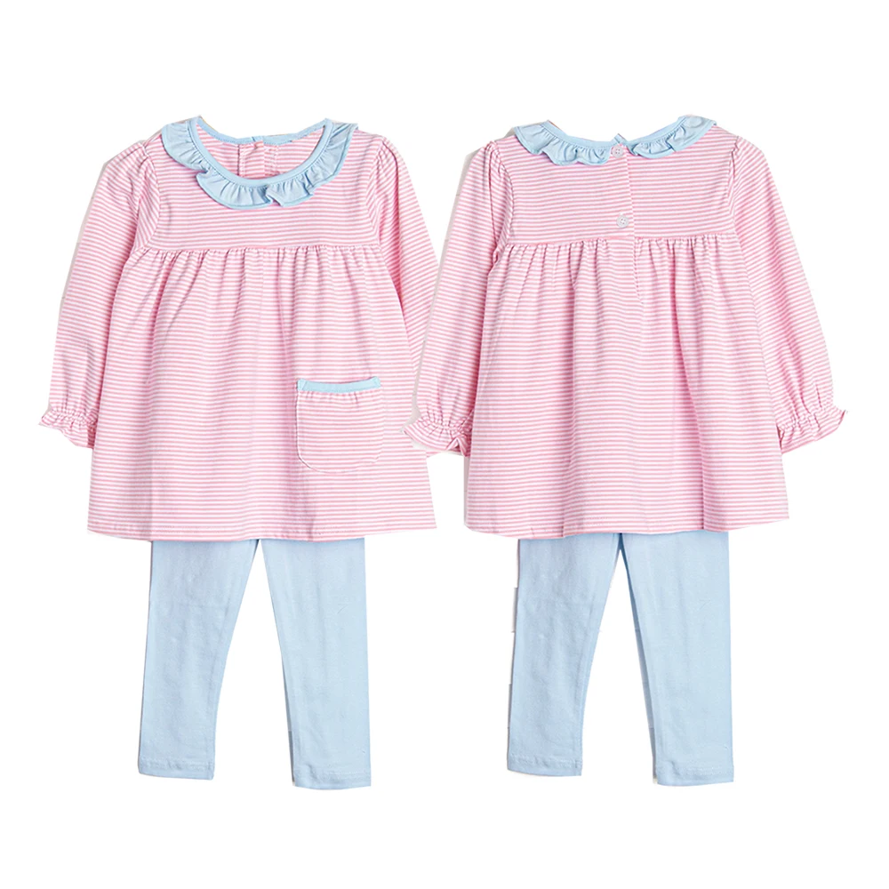 Хлопковые леггинсы с вышивкой и длинными рукавами