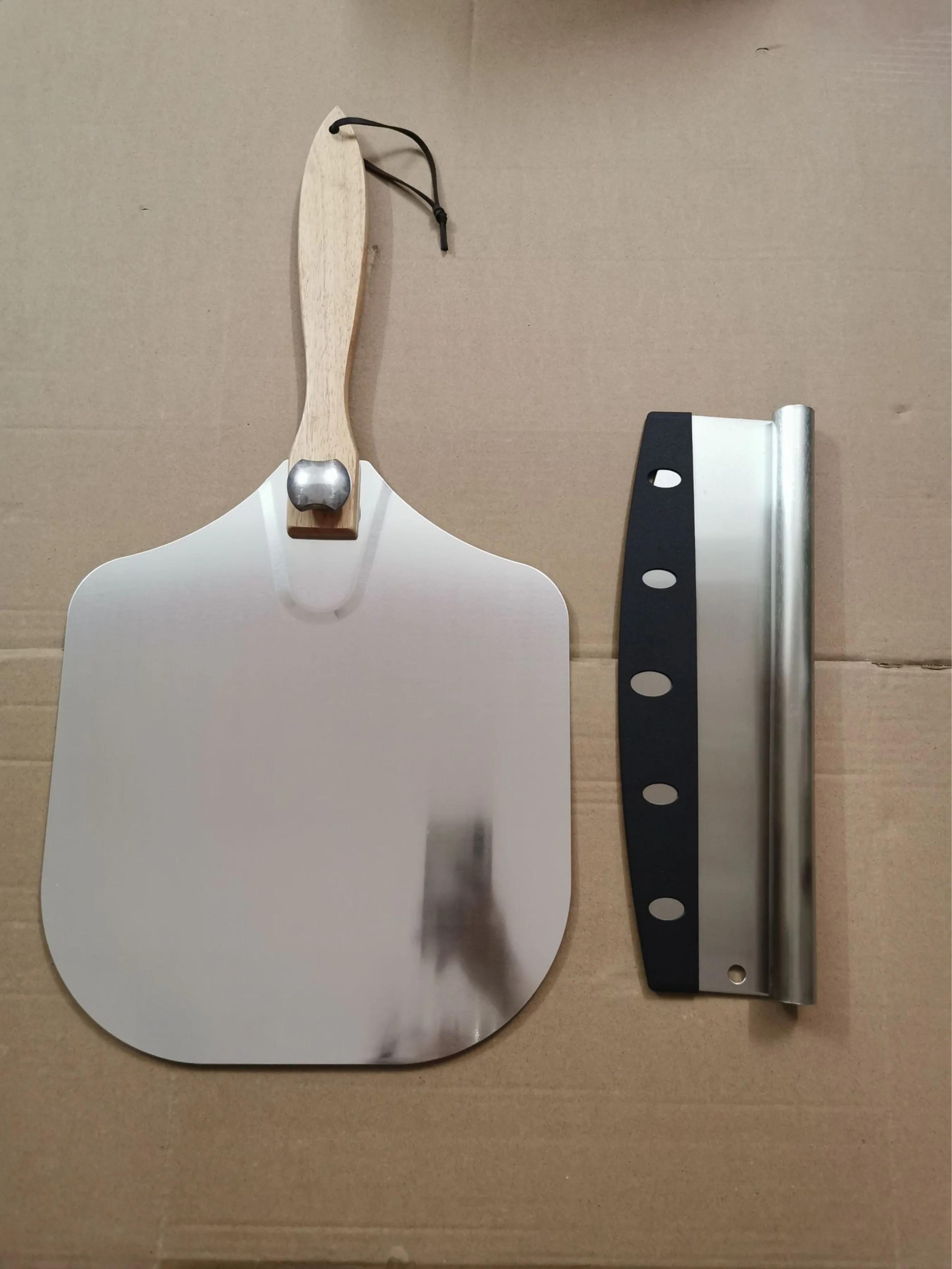 Aluminum Pizza Peel Metal - 12 x 14 inch Pizza Spatula for Oven with Foldable Wood Handle