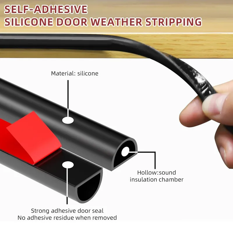 Self-Adhesive D-Shape Door Insulation Strip for Door Frame & Window