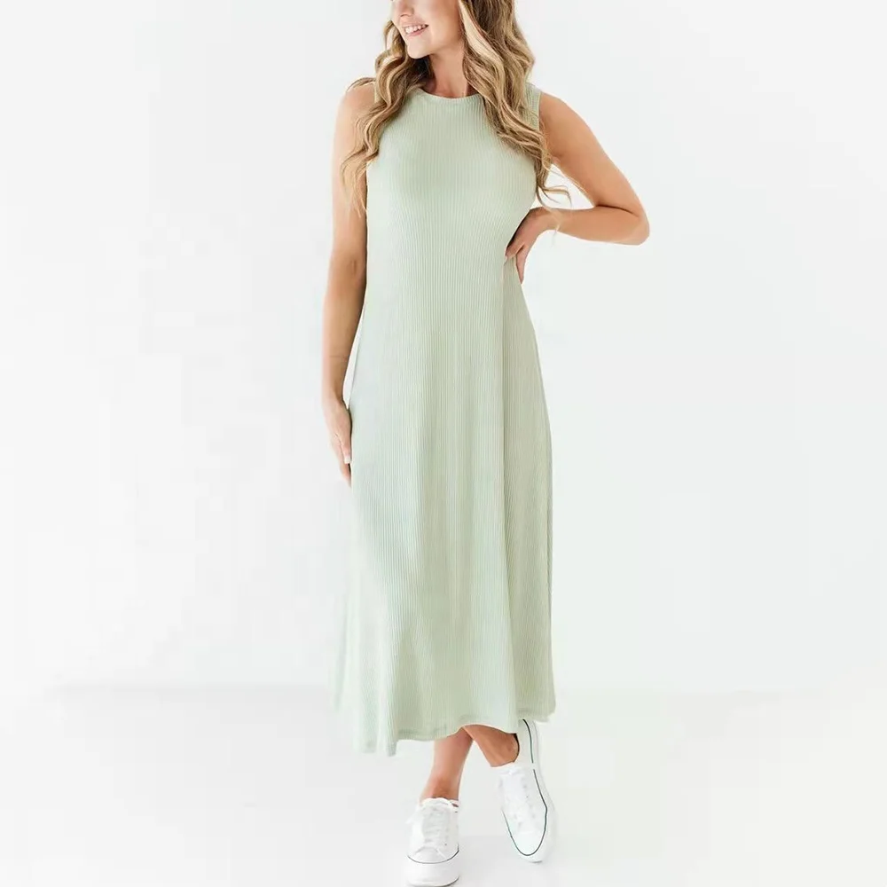 Breastfeeding Dresses with hidden zipper access soft and stretchy Sleeveless dress for summer maternity dress