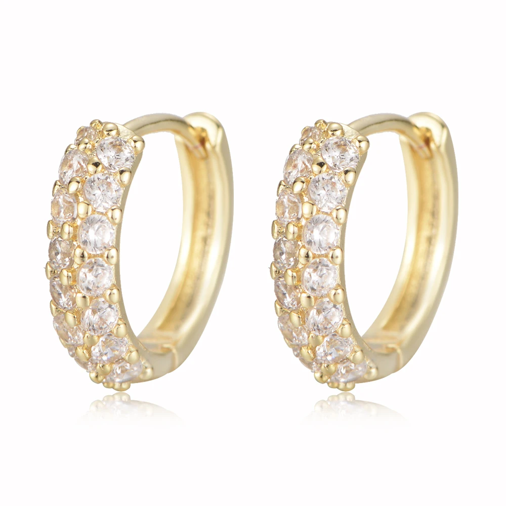 
Peishang Custom 925 Sterling Silver 14K 18K 24K Gold Plated CZ Cubic Zirconia Small Enamel Cuff Hoop Huggie Earrings Jewelry 