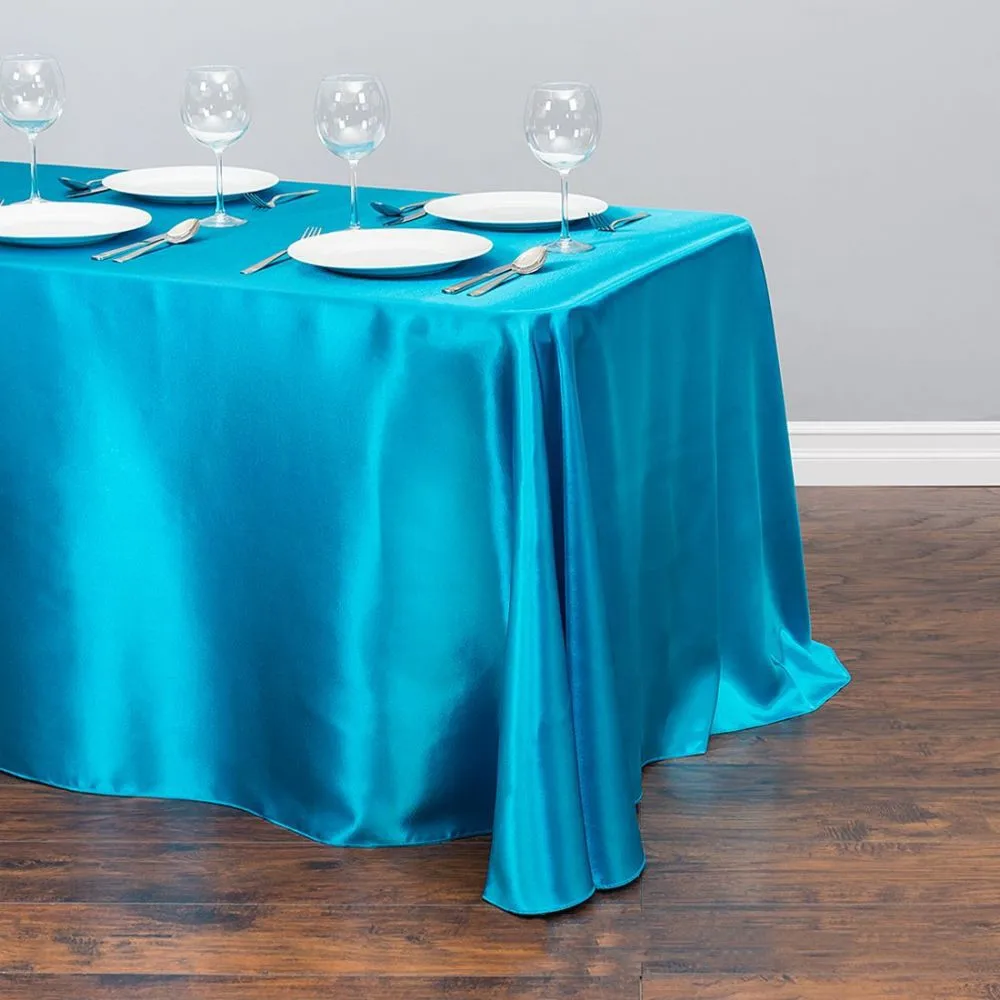 Wholesale Rectangular Satin Tablecloth Banquet Linen Wedding Party Restaurant Tablecloth