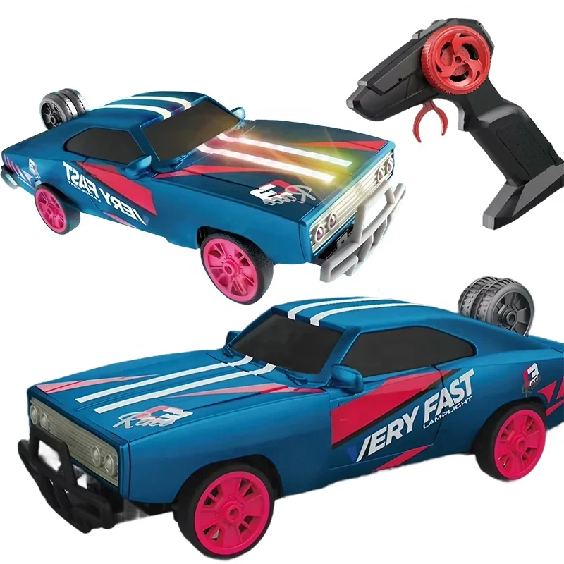 2.4GHz Remote Control Drift RC Car 4X4 1:16 Toys RTR with Rechargeable Battery LED Lights and Rubber Tires for High Speed Racing