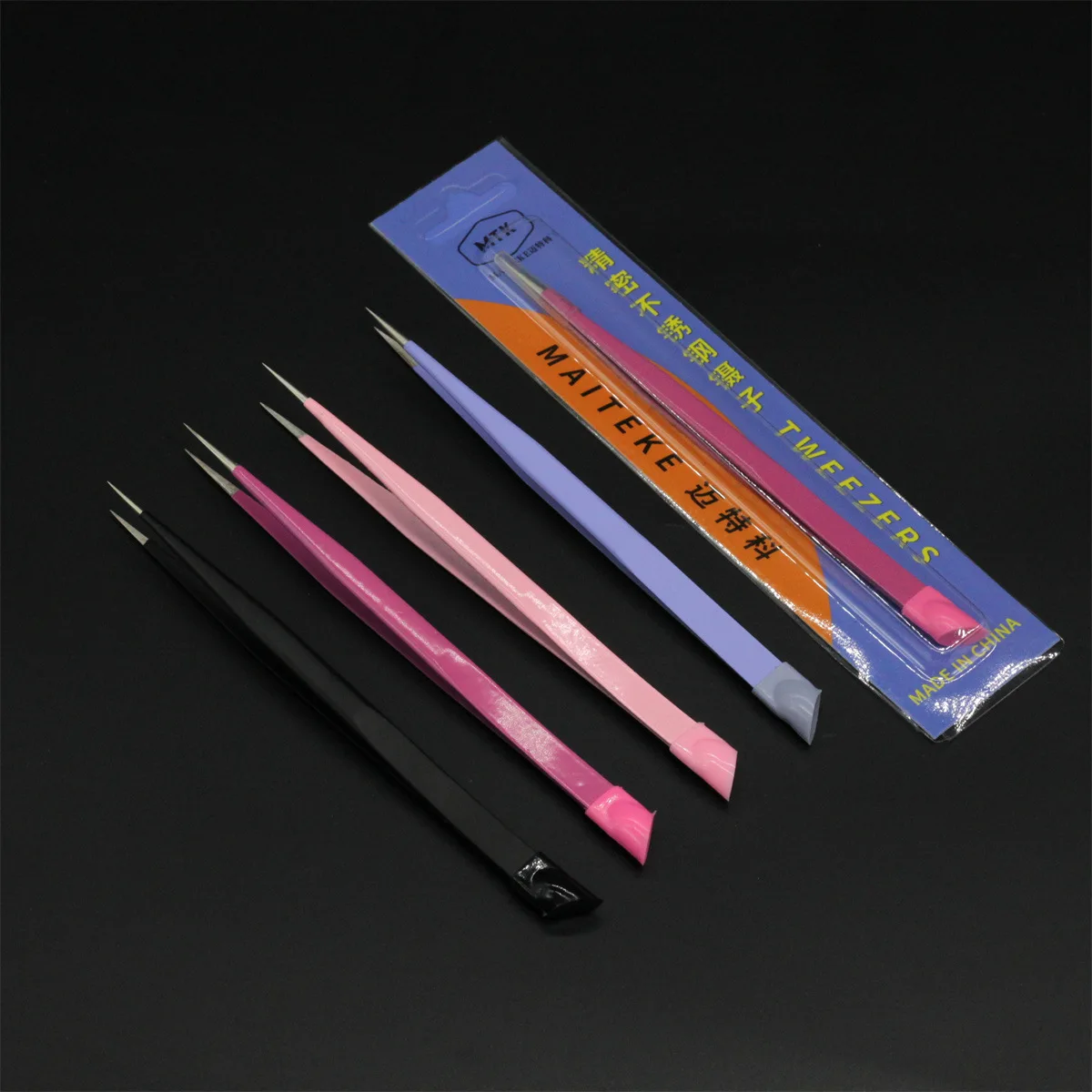 Double Pressing Head Silicone Rhinestones Pick up Manicure Tools Eyelash Extension Nail Art Tweezers Set Nail Tweezers