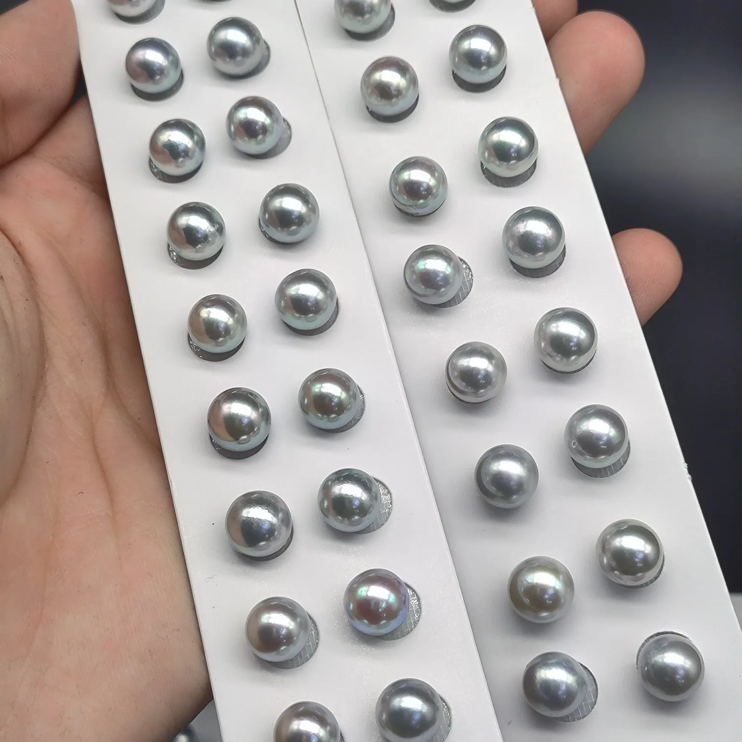 High Quality 8-9mm Japan seawater pearls akoya real hemp color round  freshwater pearl beads