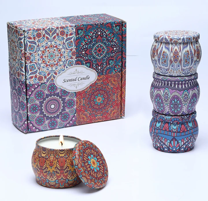 2024 Hot Sale Soy Wax Aromatherapy Candle Holiday Fragrance Gift Set of 4 Pieces Scented Candles