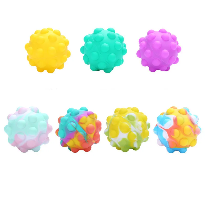 2021 New Arrival Good Quality Colorful Silicone Fidget Push Pop Bubble Stress Ball Toy for Kids