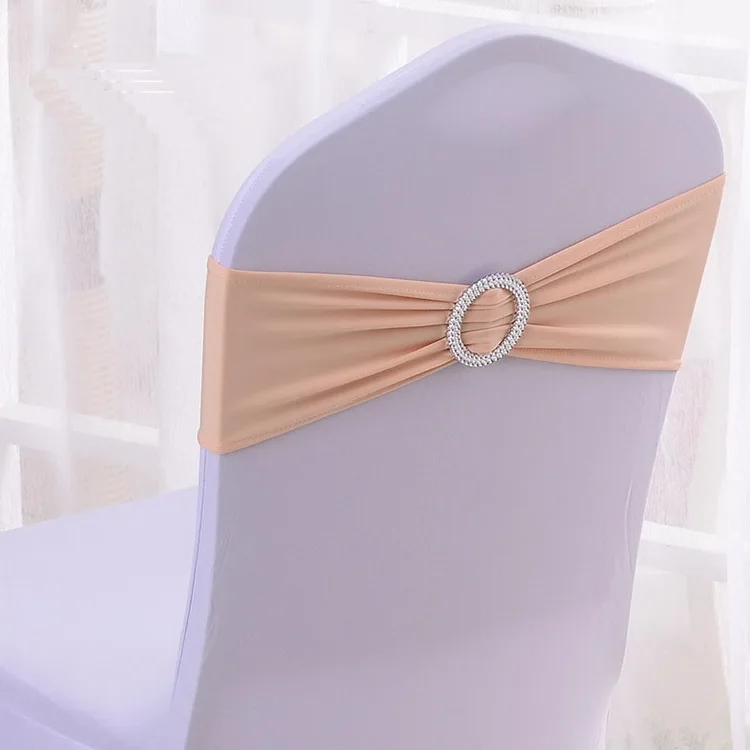 24 Colors Spandex Elastic Wedding Decorative Chair Sashes With Buckle Slider