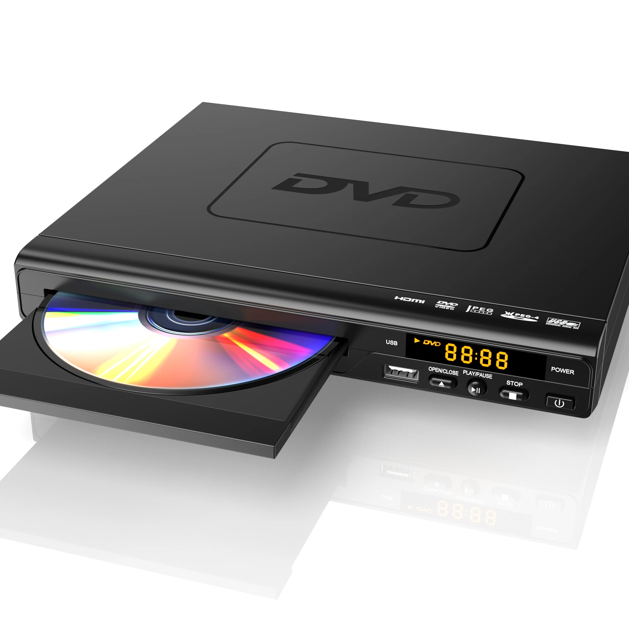 HD MI High Definition Portable DVD Player with Metal Case (1600358903897)