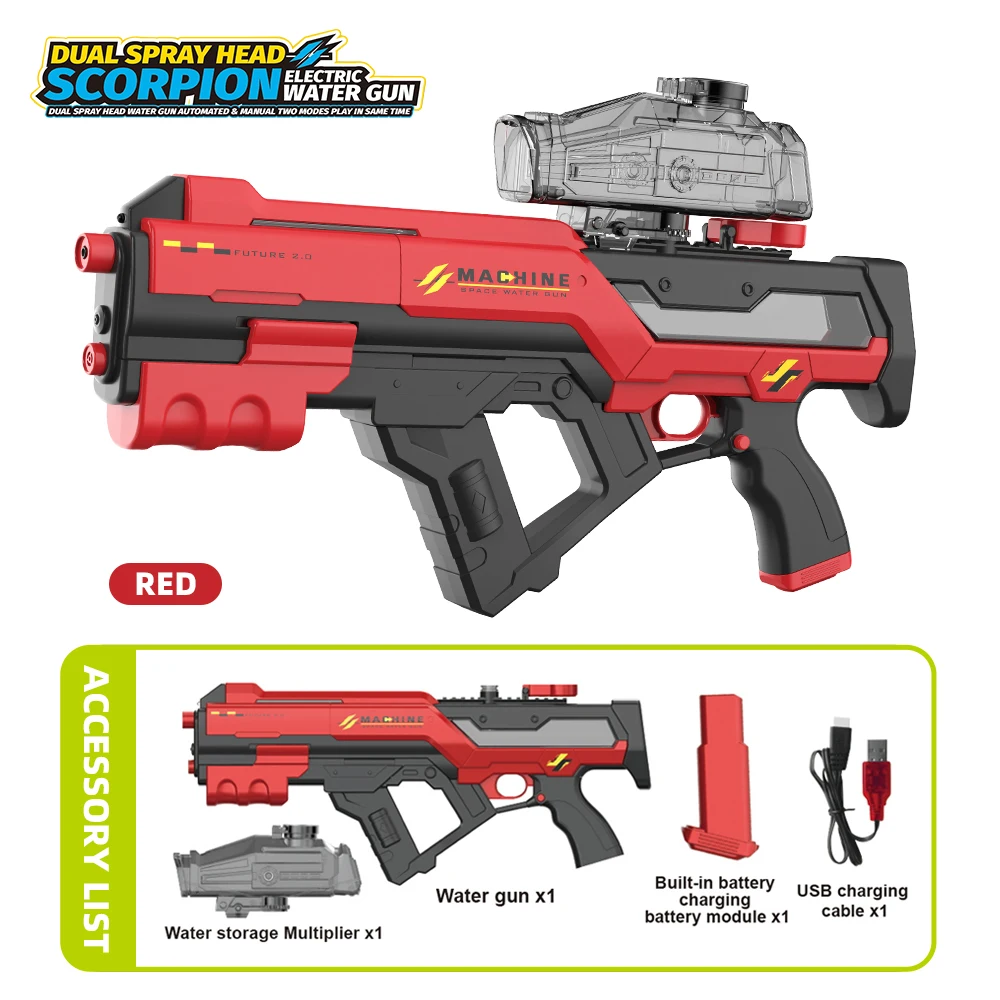 3 in 1 Powerful Water Gun with Light Electric Water Gun for Kids 800ML Large Capacity Automatic Water Squirt Gun