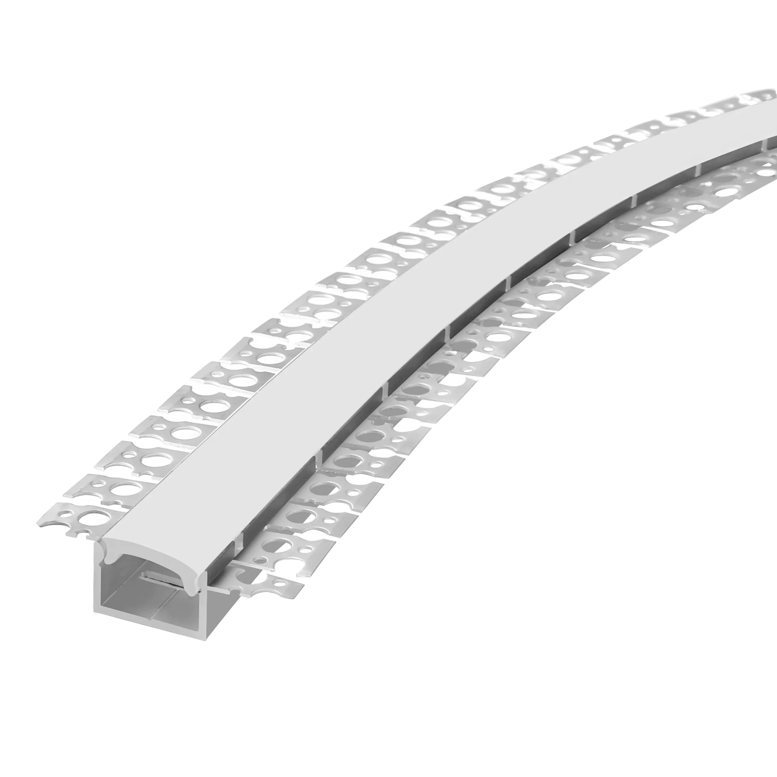 Flexible and bendable aluminum LED channel for drywall gypsum LED strip light profile Silicon cover Recessed led profile