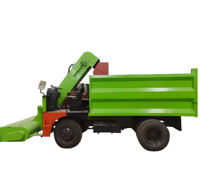Full Hydraulic Manure Cleaning Truck Multifunctional Four Wheel Drive Cattle Farm Manure Removal Vehicle