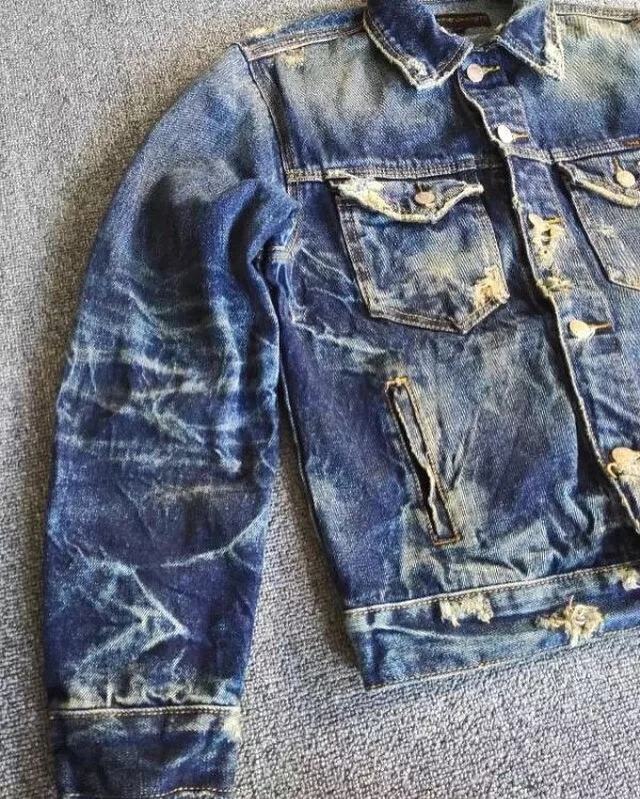 Lotfeel Custom High quality vintage wash distressed Japanese selvedge jeans denim selvedge jeans