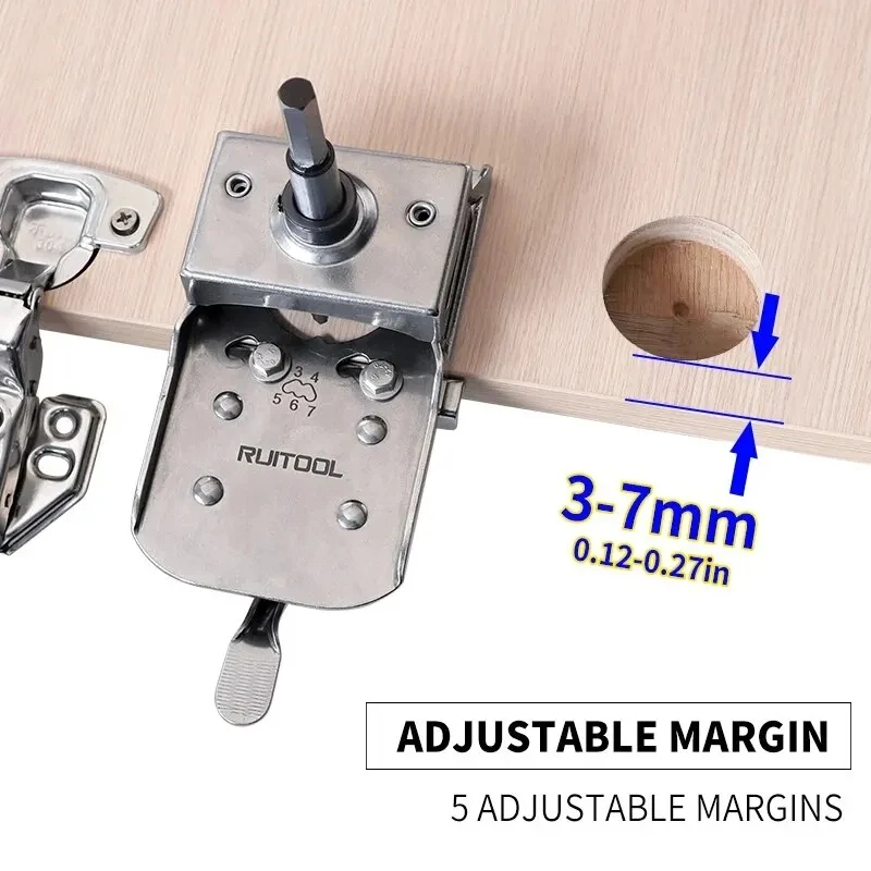 Woodworking 35mm Hole Opener Hinge Opener Door Cabinets Hinge Locator Wood Work Hole Drilling Guide Locator