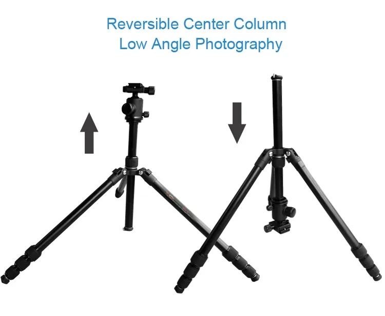 Hot Selling Multiple Function Aluminum Professional Video Camera Tripod with CNC Ball Head Twist-lock for Recording