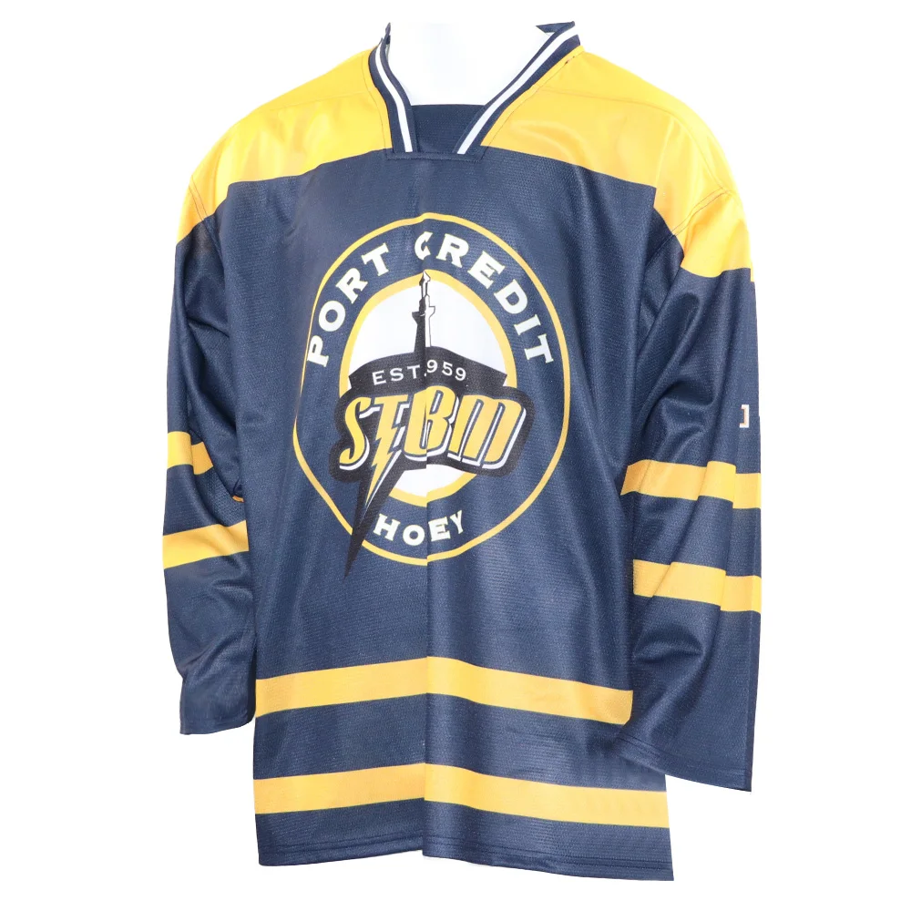 Командная футболка для хоккея с шайбой, сублимированные рубашки и топы из 100% полиэстера на заказ, спортивная одежда для мужчин, OEM-услуга для взрослых