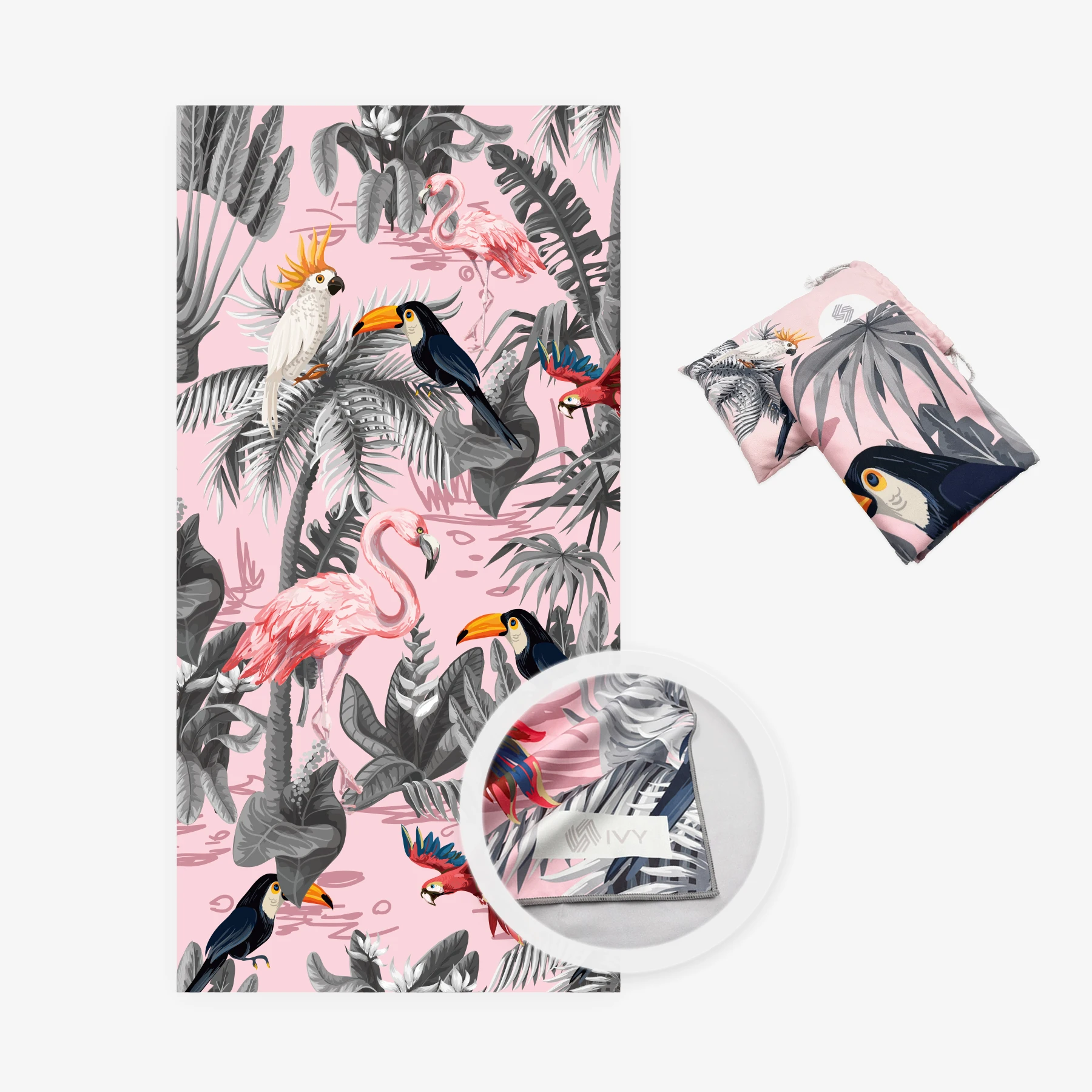 Personalised rectangle reusable sand free microfiber beach towel for travel, camping, workout