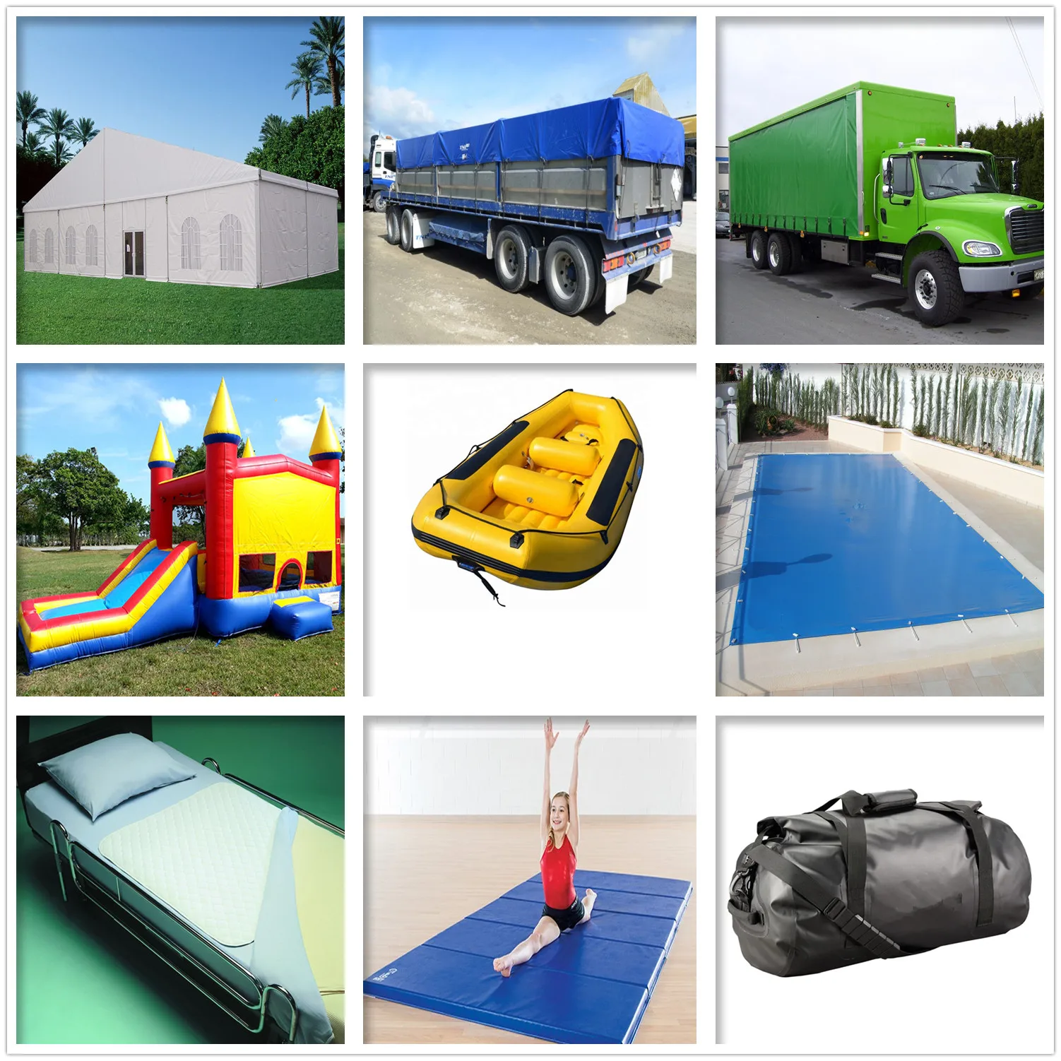 Heavy Duty 1100Dtex 610GSM/650GSM/750GSM PVC Canvas Roll PVC Coated Vinyl Polyester Mesh Fabric PVC Tarpaulin