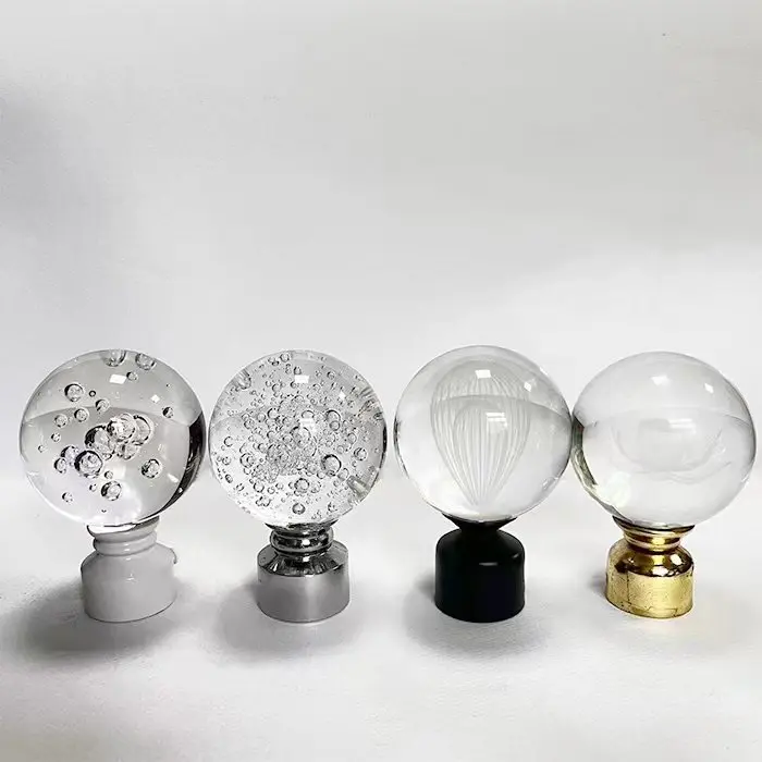 Curtain rod set finials Crystal Glass Ball  curtain crystal ball finials smart curtain opener accessories for the house